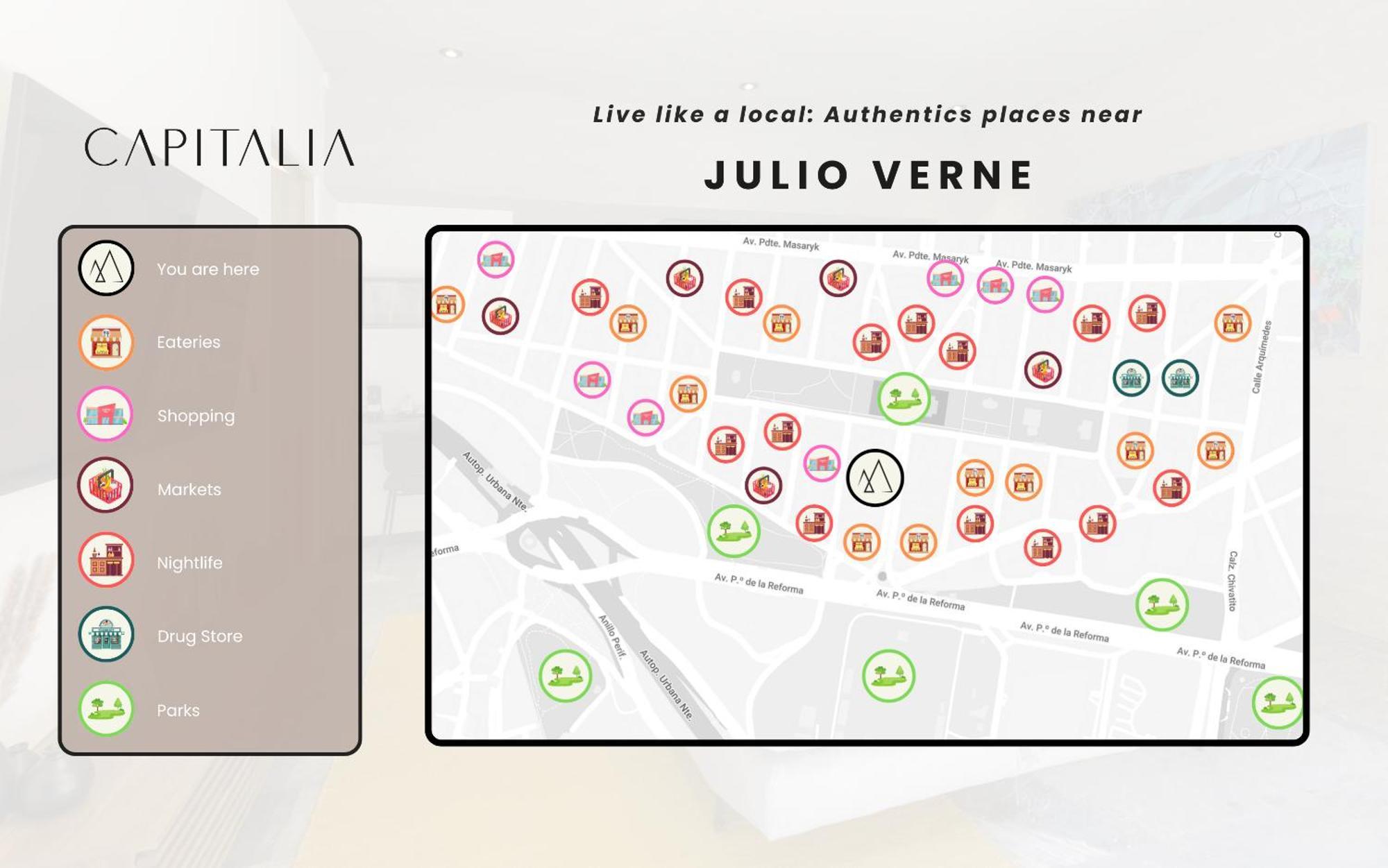 Capitalia - Apartments - Polanco - Julio Verne メキシコシティ エクステリア 写真